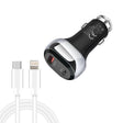 YSY-312PD QC3.0 18W USB + PD 20W USB-C / Type-C Car Charger with Type-C to 8 Pin Data Cable(Black) - Car Charger by PMC TechLife | Online Shopping South Africa | PMC TechLife