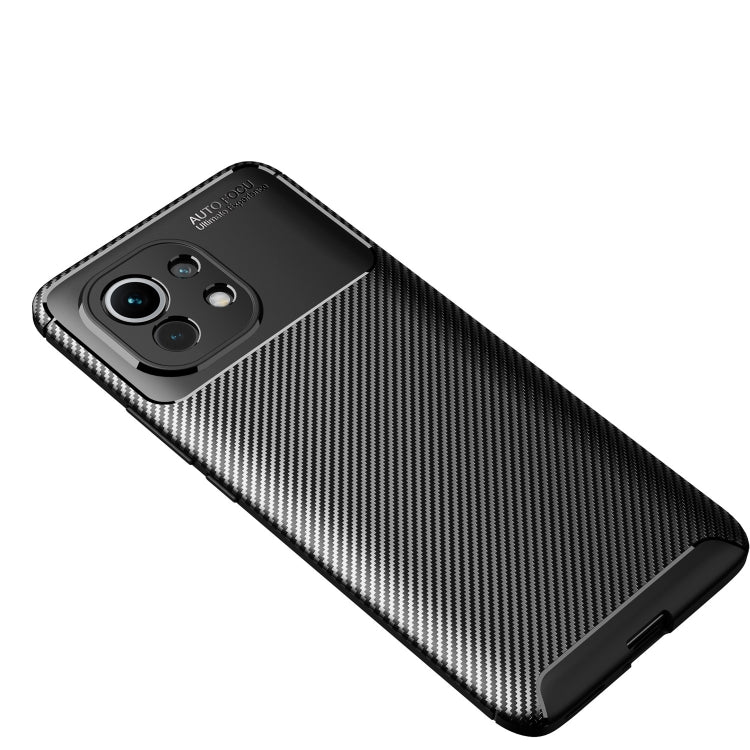 For Xiaomi Mi 11 Pro Carbon Fiber Texture Shockproof TPU Case(Black)
