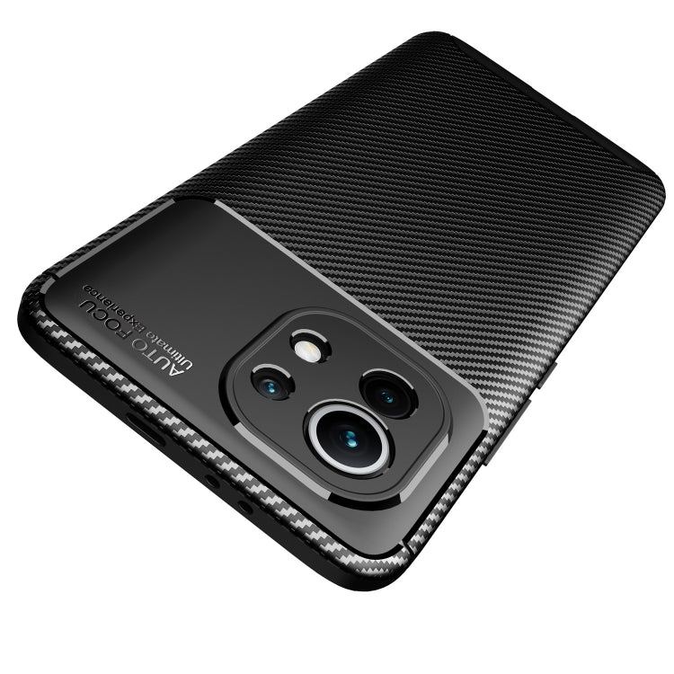 For Xiaomi Mi 11 Pro Carbon Fiber Texture Shockproof TPU Case(Black)