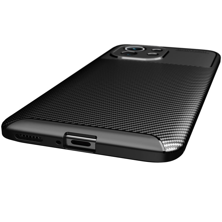 For Xiaomi Mi 11 Pro Carbon Fiber Texture Shockproof TPU Case(Black)