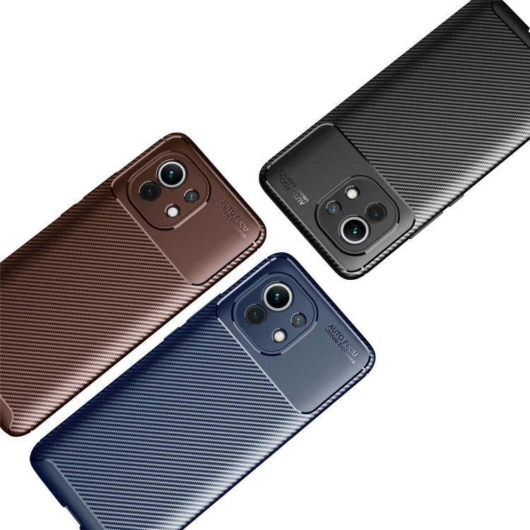 For Xiaomi Mi 11 Pro Carbon Fiber Texture Shockproof TPU Case(Black)