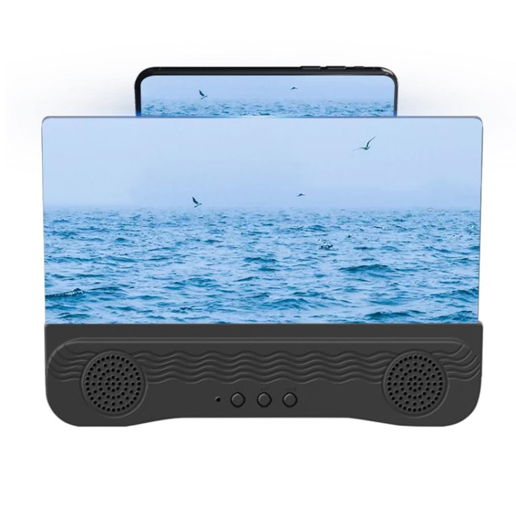 K8 Bluetooth 5.0 Mobile Phone Screen Magnifier 3D Enlarger 12inch Magnifying Bracket Desktop Holder Stand For Phone(black)