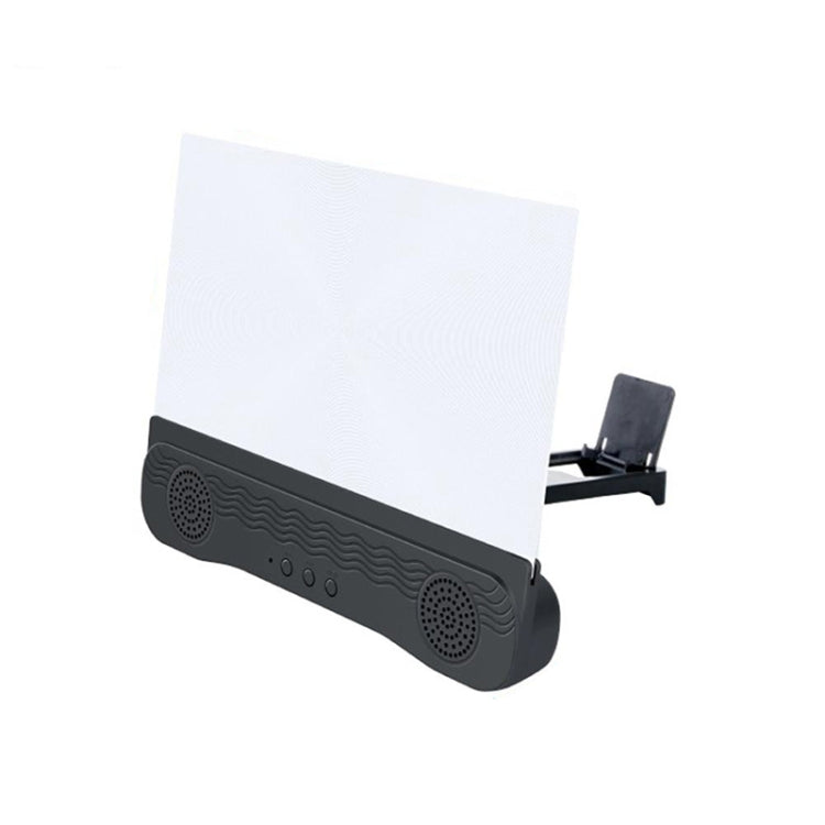 K8 Bluetooth 5.0 Mobile Phone Screen Magnifier 3D Enlarger 12inch Magnifying Bracket Desktop Holder Stand For Phone(black)