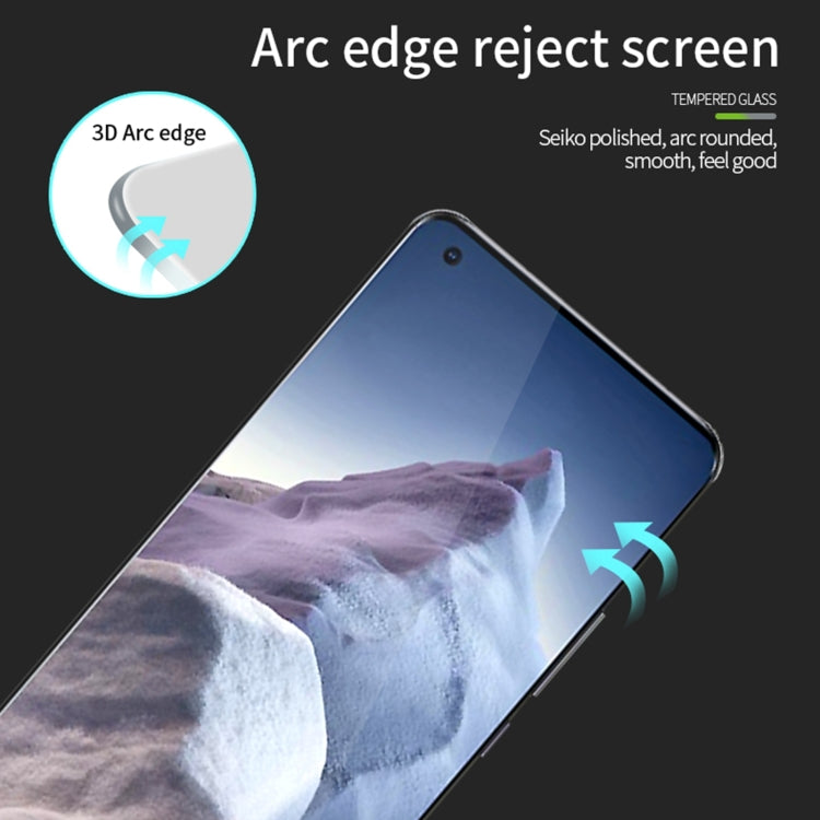 For Xiaomi Mi 11 Ultra PINWUYO 9H 3D Hot Bending Tempered Glass Film(Black)