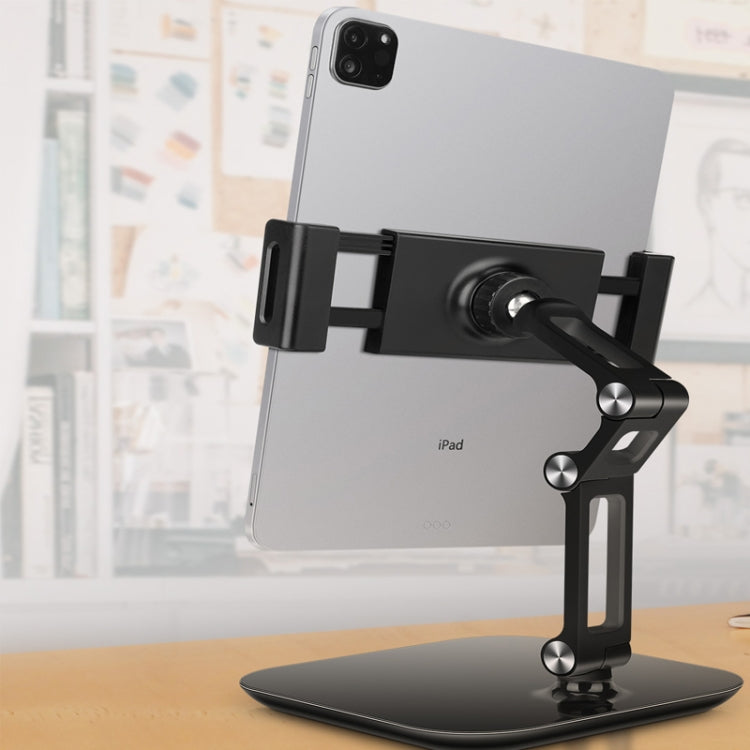 NS-06B Aluminum Alloy Foldable Adjustable Tablet Desk Stand for iPad, Huawei, Apple