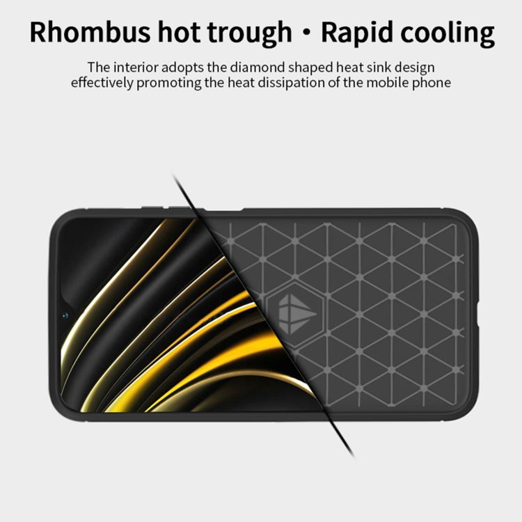 For Xiaomi Poco M3 / Redmi 9T MOFI Gentleness Series Brushed Texture Carbon Fiber Soft TPU Case(Grey)