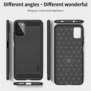 For Xiaomi Poco M3 / Redmi 9T MOFI Gentleness Series Brushed Texture Carbon Fiber Soft TPU Case(Grey)
