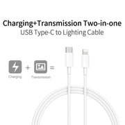 XJ-61 12W USB-C / Type-C to 8 Pin PD Fast Charging Cable, Cable Length:1m