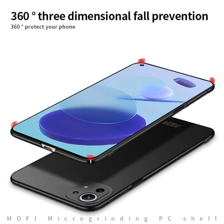 For Xiaomi Mi 11 Lite MOFI Frosted PC Ultra-thin Hard Case(Black)