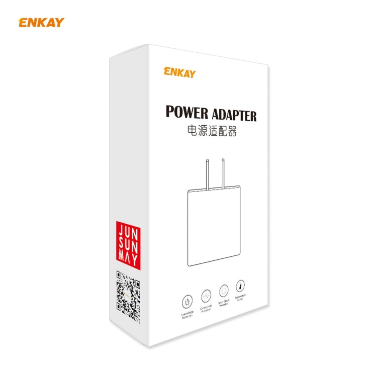 ENKAY Hat-Prince 20W PD Type-C + QC 3.0 USB Fast Charging Travel Charger Power Adapter with Fast Charge Data Cable, US Plug(With Type-C Cable)