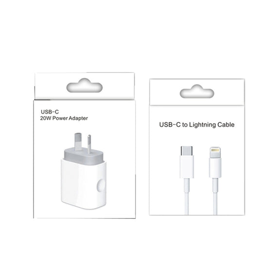 20W PD 3.0 Travel Fast Charger Power Adapter with USB-C / Type-C to 8 Pin Fast Charge Data Cable, AU Plug(1.5m)