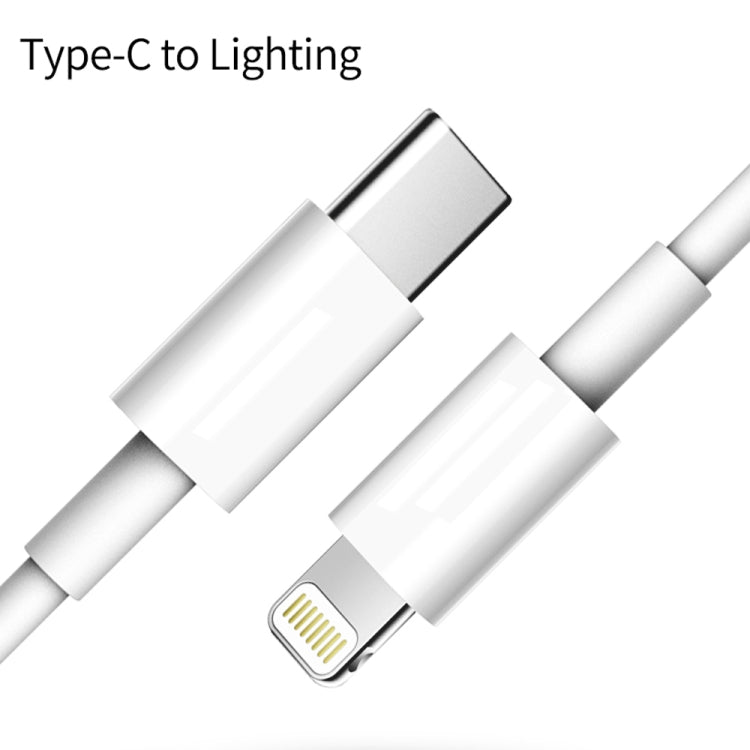PD 20W Single USB-C / Type-C Port Travel Charger + 3A PD3.0 USB-C / Type-C to 8 Pin Fast Charge Data Cable Set, US Plug 2m