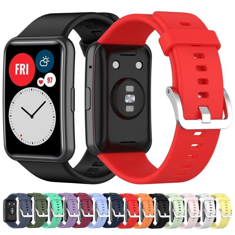 For Huawei Watch Fit TIA-B09 Silicone Watch Band(green)