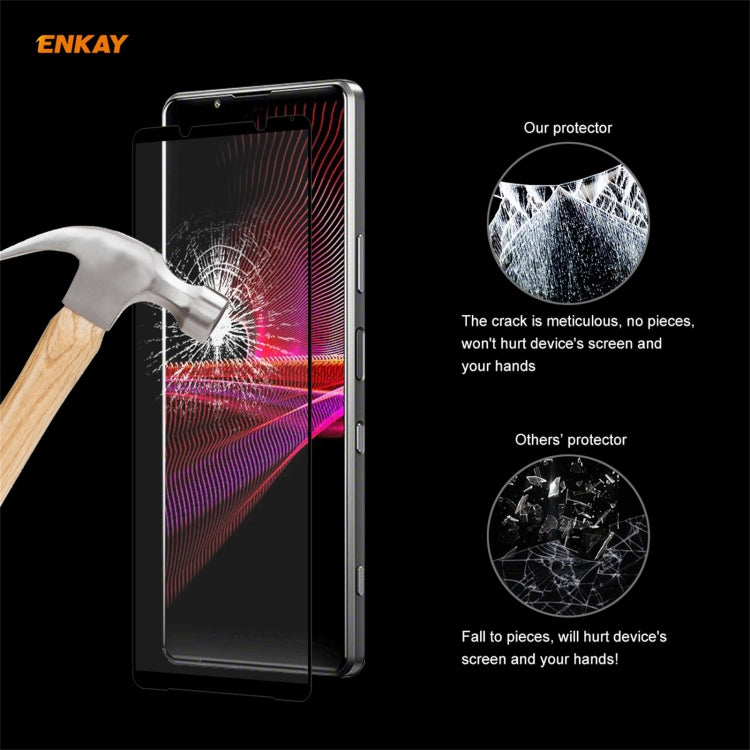 For Sony Xperia 1 III 2 PCS ENKAY Hat-Prince Full Glue 0.26mm 9H 2.5D Tempered Glass Full Coverage Film