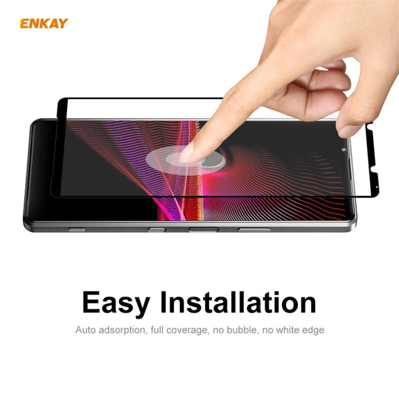 For Sony Xperia 1 III 2 PCS ENKAY Hat-Prince Full Glue 0.26mm 9H 2.5D Tempered Glass Full Coverage Film