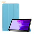 ENKAY PU Leather + Plastic Case with Three-folding Holder for Samsung Galaxy Tab A7 Lite T220 / T225(Light Blue) - free shipping - PMC TechLife - Order now!