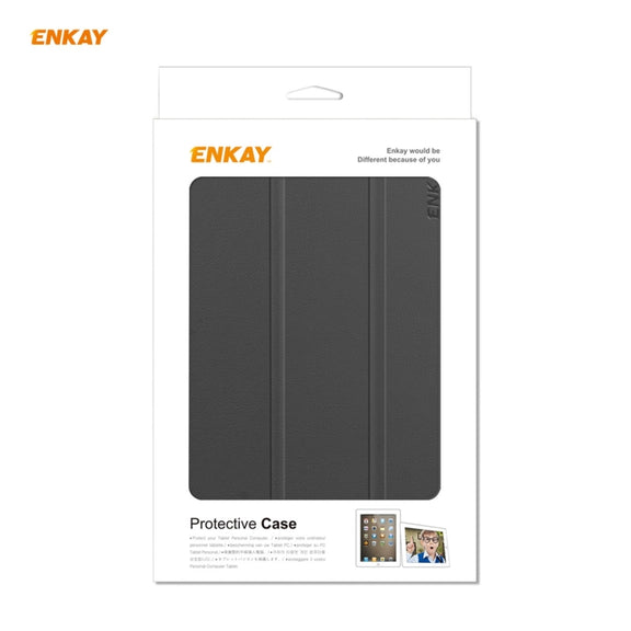 ENKAY PU Leather + Plastic Case with Three-folding Holder for Samsung Galaxy Tab A7 Lite T220 / T225(Green)