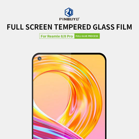 For OPPO Realme 8 / 8 Pro PINWUYO 9H 2.5D Full Screen Tempered Glass Film(Black)