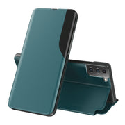 For Samsung Galaxy S21 FE Attraction Flip Holder Leather Phone Case(Green)