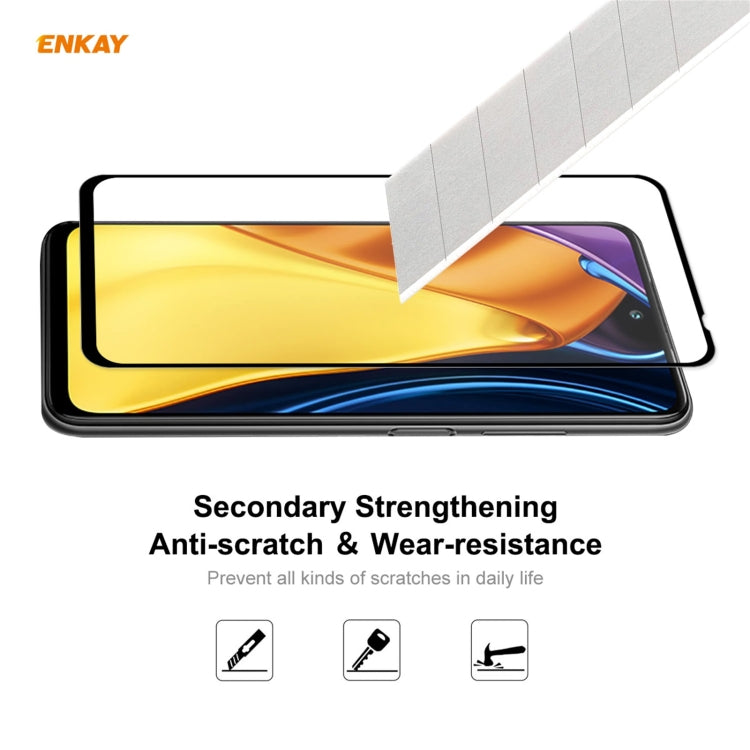 For Xiaomi Poco M3 Pro / Redmi Note 10 5G 10 PCS ENKAY Hat-Prince Full Glue 0.26mm 9H 2.5D Tempered Glass Full Coverage Film