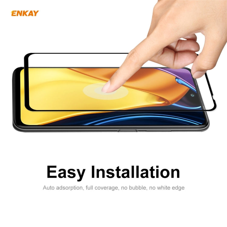 For Xiaomi Poco M3 Pro / Redmi Note 10 5G 10 PCS ENKAY Hat-Prince Full Glue 0.26mm 9H 2.5D Tempered Glass Full Coverage Film