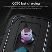 P21 PD 20W USB-C / Type-C + QC3.0 18W USB Fast Car Charger with USB-C / Type-C to 8 Pin Data Cable Set(White)