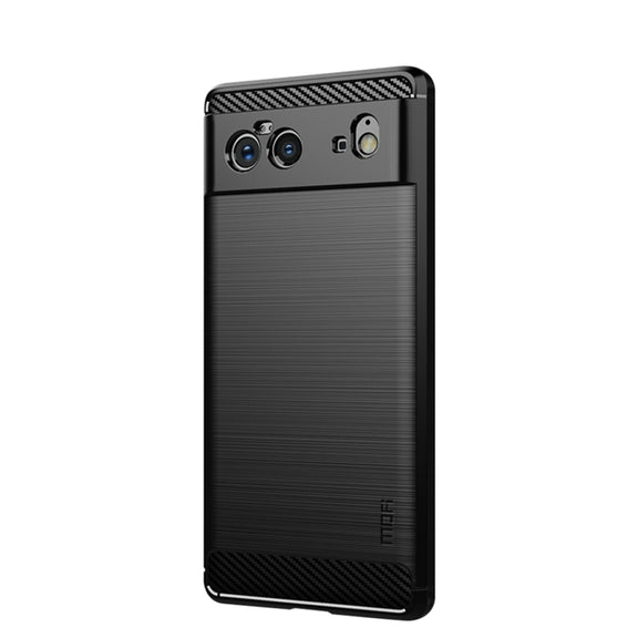 For Google Pixel 6 MOFI Gentleness Series Brushed Texture Carbon Fiber Soft TPU Case(Black)