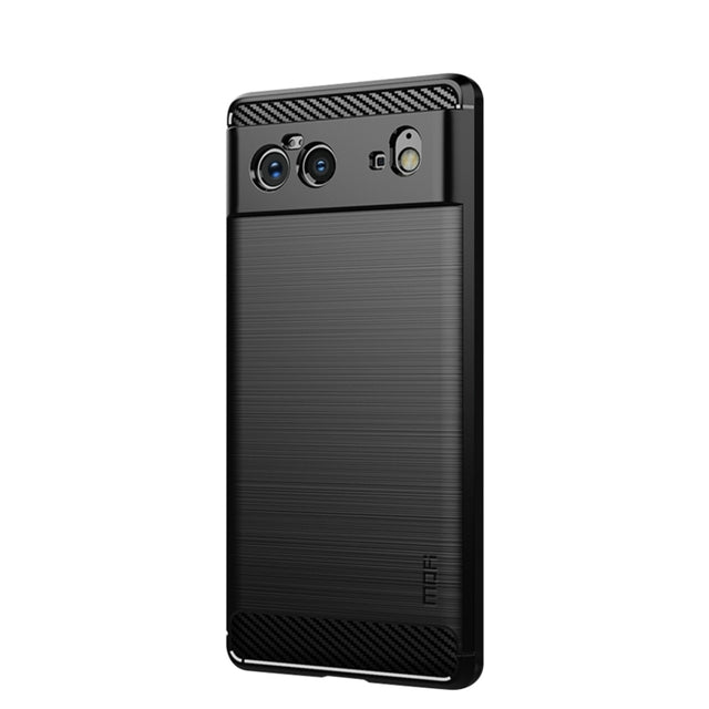 For Google Pixel 6 MOFI Gentleness Series Brushed Texture Carbon Fiber Soft TPU Case(Black)