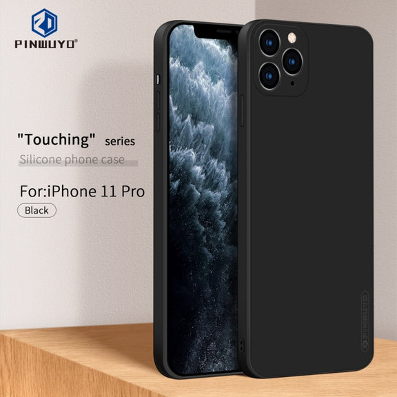 For iPhone 11 Pro PINWUYO Sense Series Liquid Silicone TPU Mobile Phone Case(Black)
