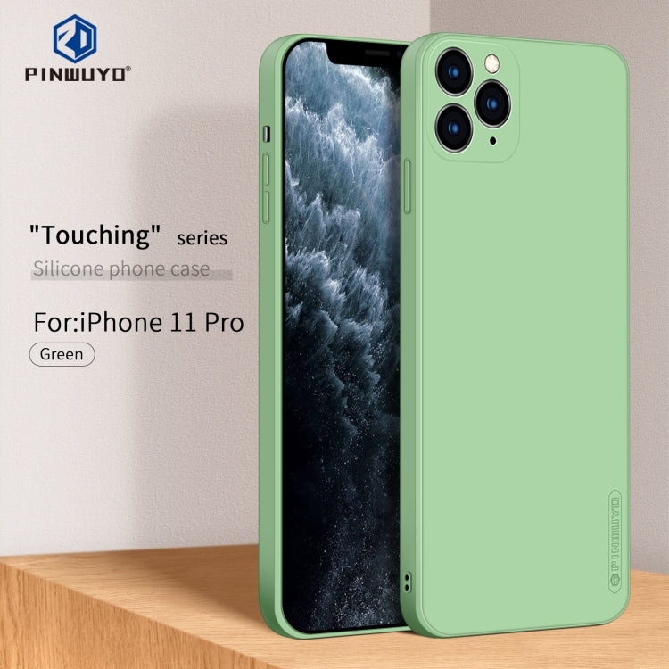 For iPhone 11 Pro PINWUYO Sense Series Liquid Silicone TPU Mobile Phone Case(Green)