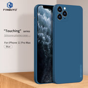 For iPhone 11 Pro Max PINWUYO Sense Series Liquid Silicone TPU Mobile Phone Case (Blue)
