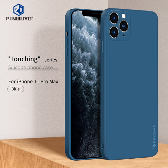 For iPhone 11 Pro Max PINWUYO Sense Series Liquid Silicone TPU Mobile Phone Case (Blue)