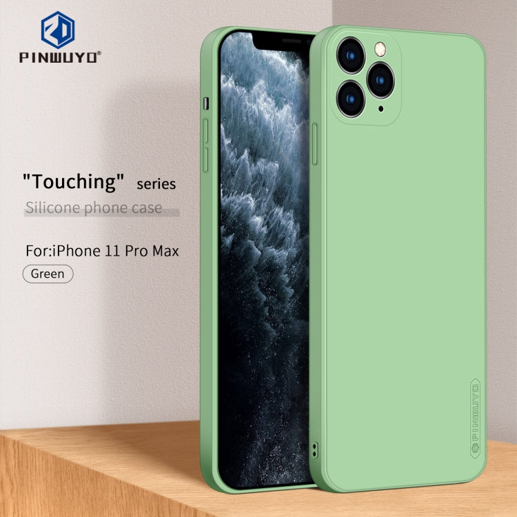 For iPhone 11 Pro Max PINWUYO Sense Series Liquid Silicone TPU Mobile Phone Case (Green)