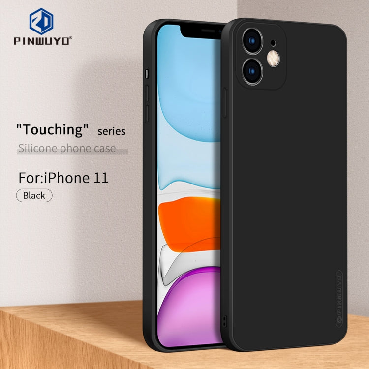 For iPhone 11 PINWUYO Sense Series Liquid Silicone TPU Mobile Phone Case (Black)