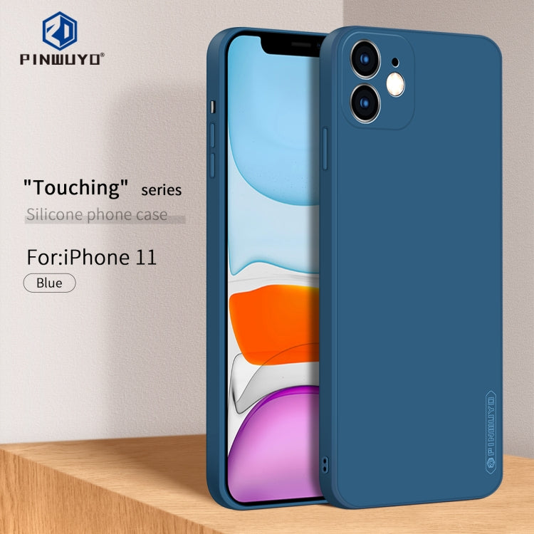 For iPhone 11 PINWUYO Sense Series Liquid Silicone TPU Mobile Phone Case (Blue)