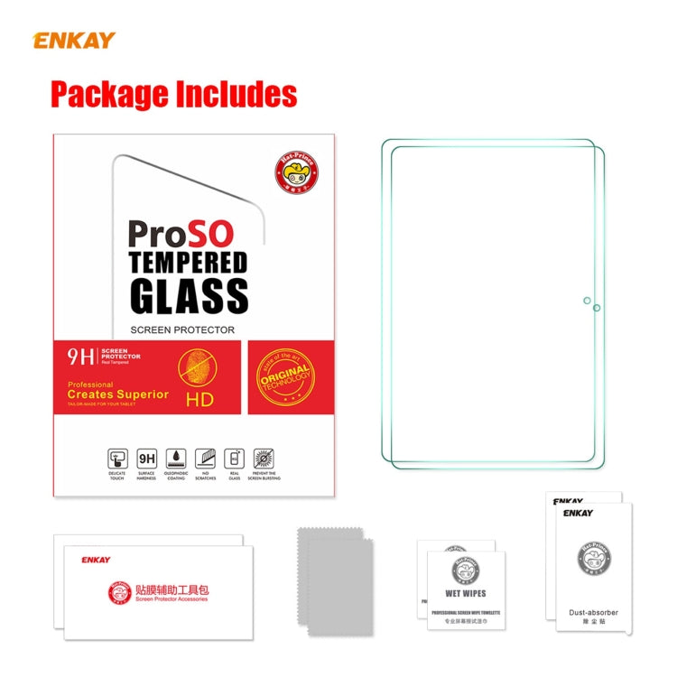 2 PCS For Amazon Fire HD 10 / HD 10 Plus 2021 ENKAY Hat-Prince 0.33mm 9H Surface Hardness 2.5D Explosion-proof Tempered Glass Protector Film