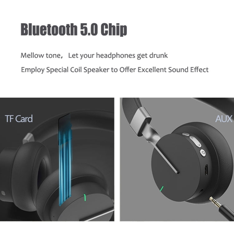 P3 Wireless 5.0 Super Bass HIFI Stereo Gaming Headset with Microphone, Support TF / FM / AUX(White)