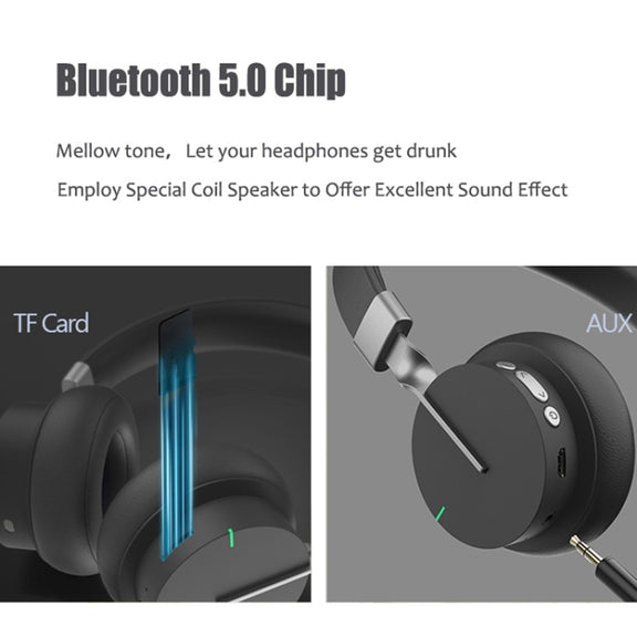 P3 Wireless 5.0 Super Bass HIFI Stereo Gaming Headset with Microphone, Support TF / FM / AUX(White)