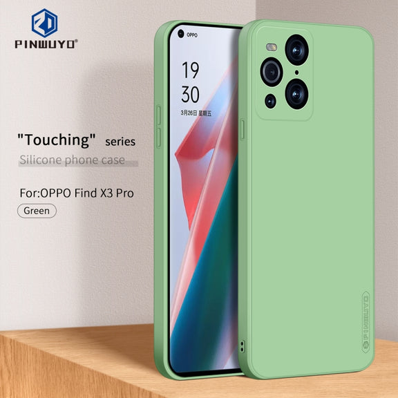 For OPPO Find X3 / Find X3 Pro PINWUYO Touching Series Liquid Silicone TPU Shockproof Case(Green)