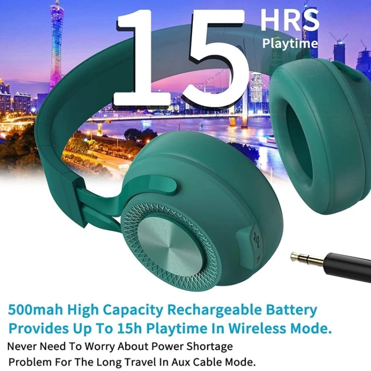 P1 Wireless Bluetooth 5.0 Stereo Soft Leather Earmuffs Foldable Headset Built-in Mic for PC / Cell Phones(Black)