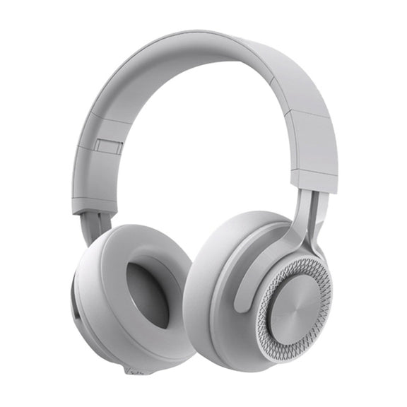P1 Wireless Bluetooth 5.0 Stereo Soft Leather Earmuffs Foldable Headset Built-in Mic for PC / Cell Phones(Gray)