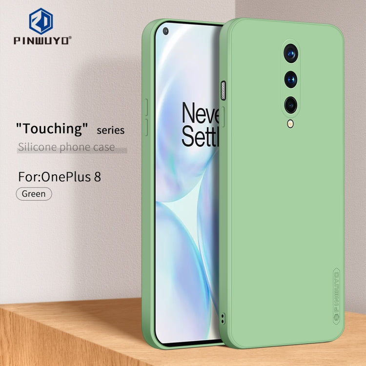 For OnePlus 8 PINWUYO Touching Series Liquid Silicone TPU Shockproof Case(Green)