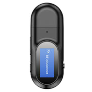 T17 USB Bluetooth 5.0 Receiver Transmitter 2 in 1 Audio Adapter with LCD Display for PC TV Car 3.5mm AUX