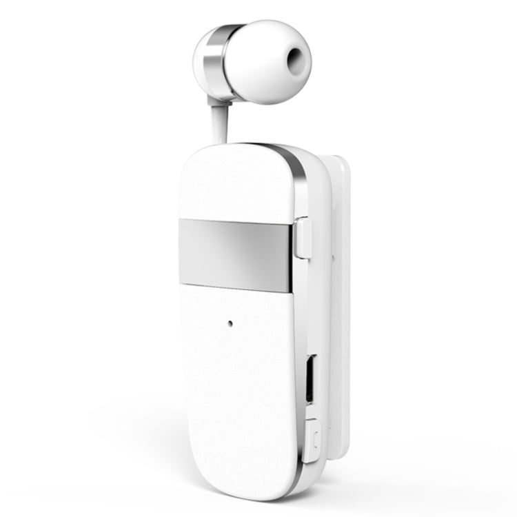 K53 Stereo Wireless Bluetooth Headset Calls Remind Vibration Wear-Clip Driver Auriculares Earphone For Phone(White)