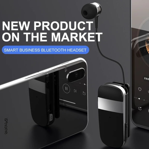 K53 Stereo Wireless Bluetooth Headset Calls Remind Vibration Wear-Clip Driver Auriculares Earphone For Phone(White)