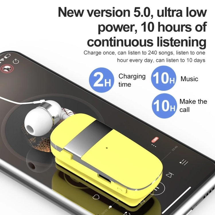 K53 Stereo Wireless Bluetooth Headset Calls Remind Vibration Wear-Clip Driver Auriculares Earphone For Phone(White)
