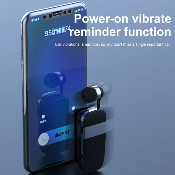 K53 Stereo Wireless Bluetooth Headset Calls Remind Vibration Wear-Clip Driver Auriculares Earphone For Phone(White)