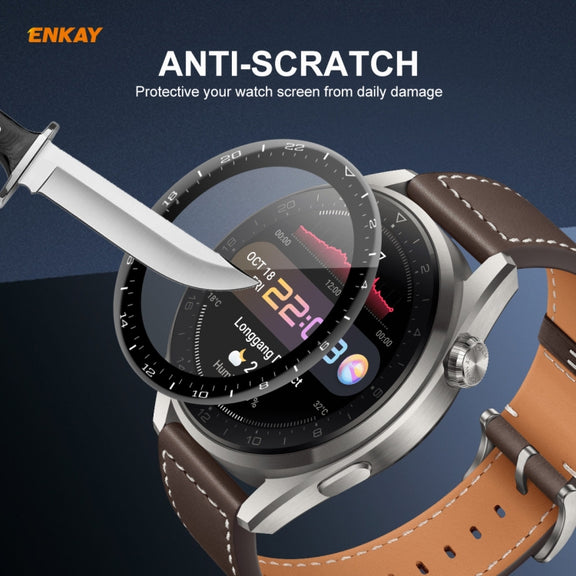 10 PCS For Huawei WATCH 3 Pro 48mm ENKAY Hat-Prince 3D Full Coverage Soft PC Edge + PMMA HD Screen Protector Film