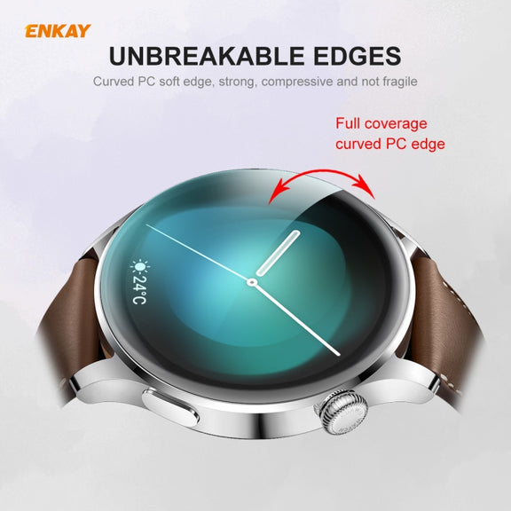 10 PCS For Huawei WATCH 3 46mm ENKAY Hat-Prince 3D Full Coverage Soft PC Edge + PMMA HD Screen Protector Film