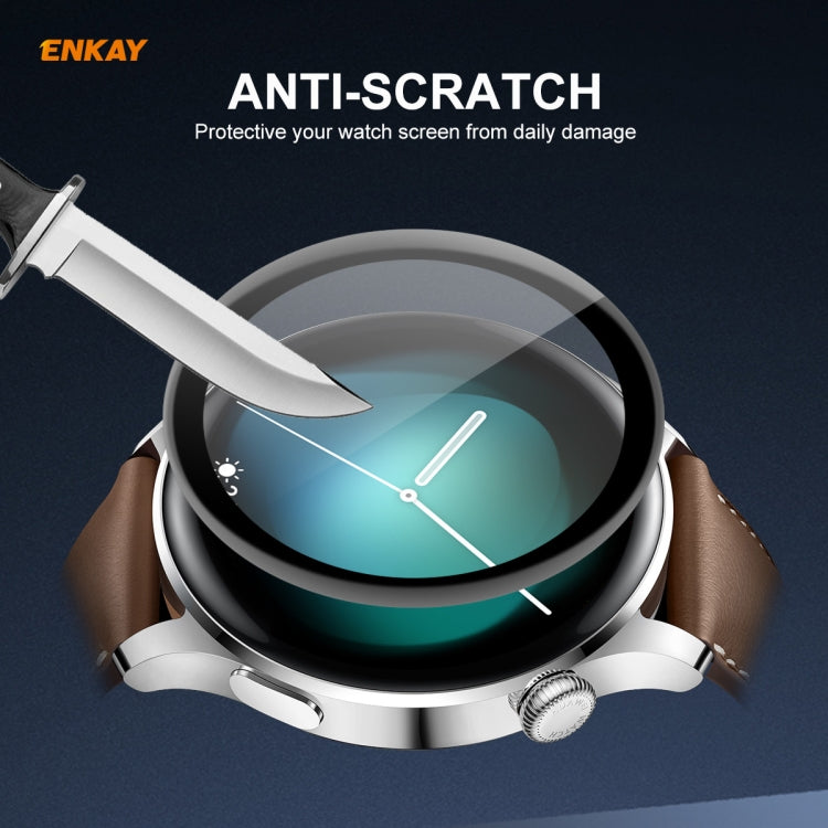 10 PCS For Huawei WATCH 3 46mm ENKAY Hat-Prince 3D Full Coverage Soft PC Edge + PMMA HD Screen Protector Film